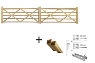 Engelse Poort 2x270cm Grenen Compleet - Complete set - Lands End B.V.